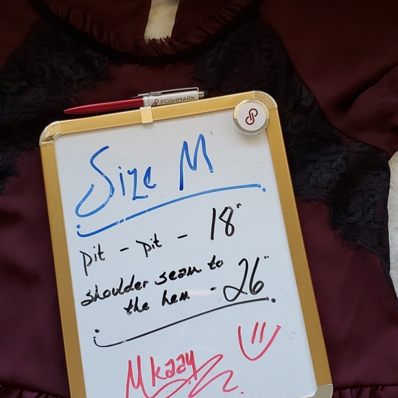 REWIND• Burgundy•black lace detail•Medium - Picture 5 of 6